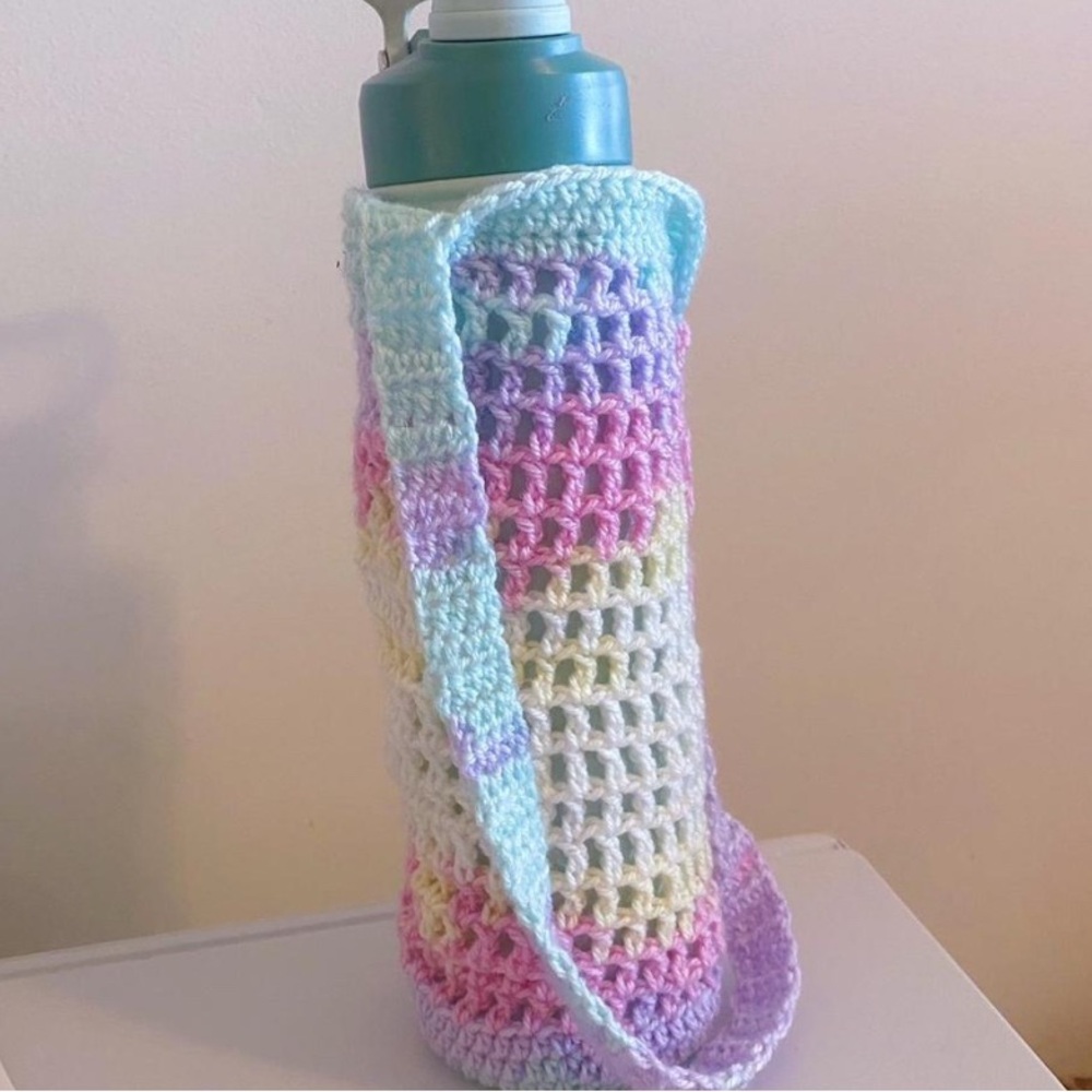 🛍️3/$20🛍️ Handmade Pastel Crochet Water Bottle Holder